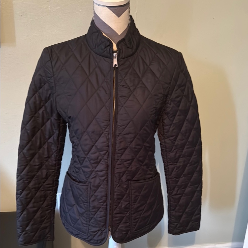 L.L. Bean Signature Quilted Barn Black Jacket Size 6 Like New